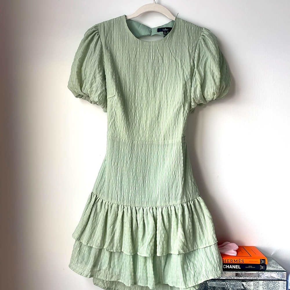 Sage green new dress with tags.